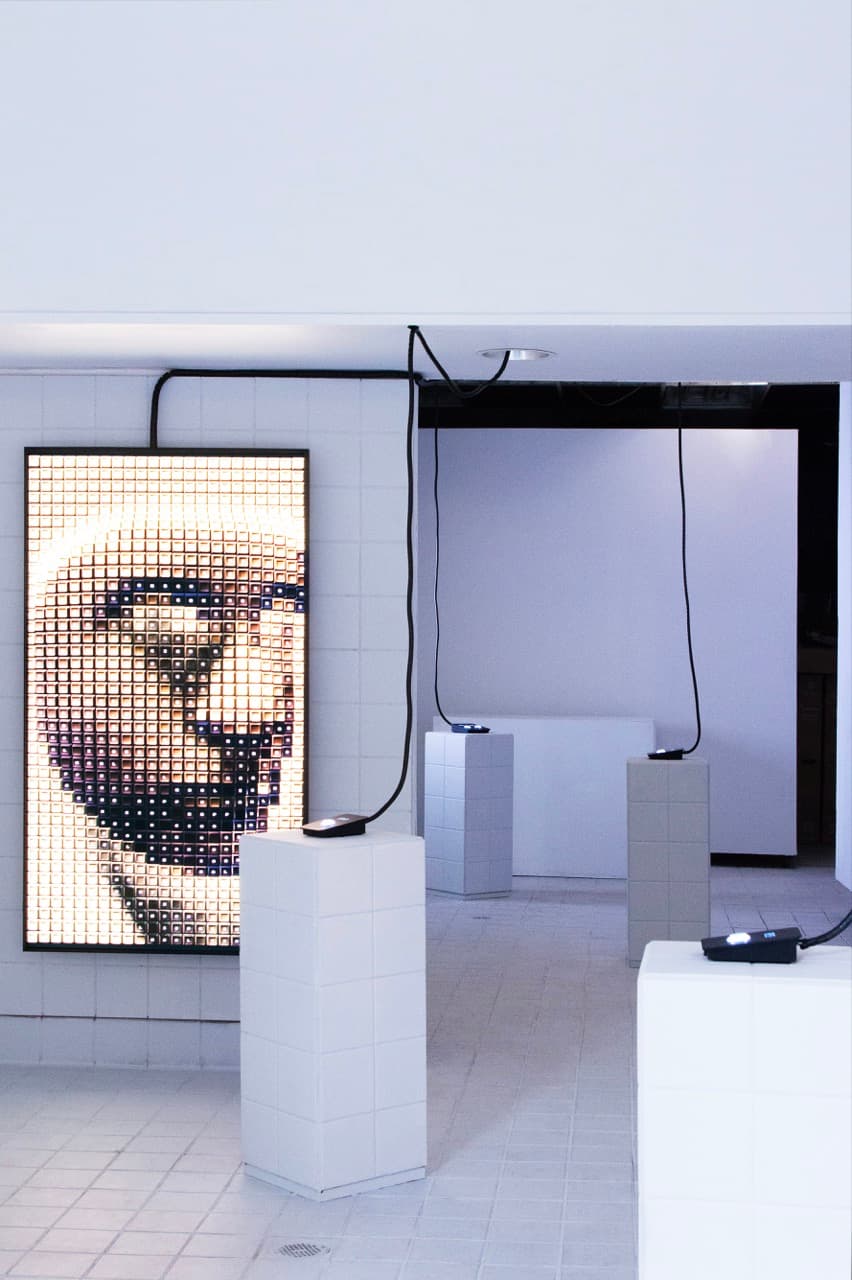 pixel portrait lightbox and plinths