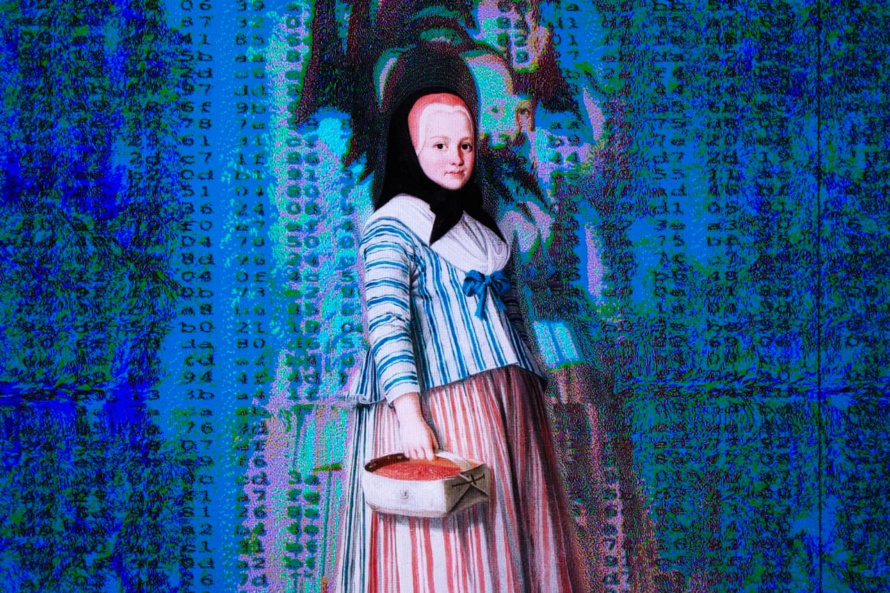 strawberry girl remixed into data